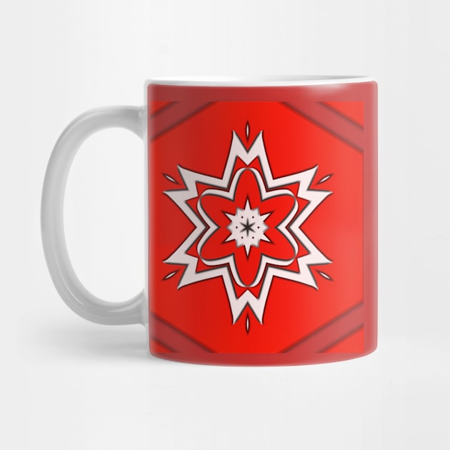 Bright Red Kaleidoscope Pattern (Seamless) 3 by Swabcraft